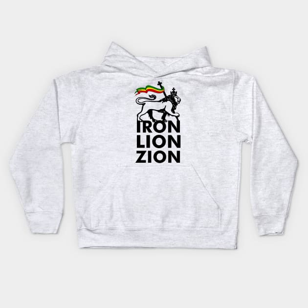 Iron Lion Zion, Lion Of Judah Kids Hoodie by alzo